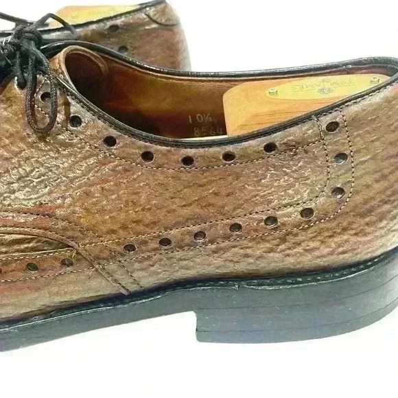 VTG Allen Edmonds Nassau Brown Sharkskin Mens Wingtip Brogue Oxford Sz 10.5/44.5 main image 12
